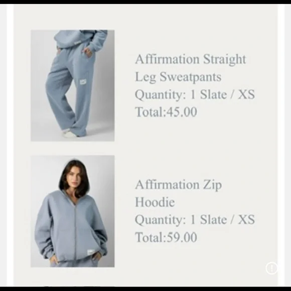 COMFRT Brand Slate Blue Hoodie and Sweatpants Set - Picture 2 of 2